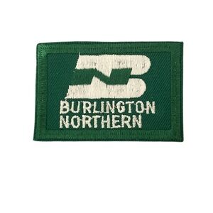 Vintage Burlington Northern Railroad Sew On Embroidered Patch Train Collectibles